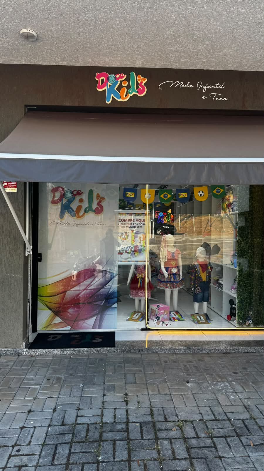 Fachada da loja Doce Kids na Rua Guilherme Schuller, em Jundiaí
